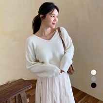바블링브룩 여성용 데일리 루즈핏 브이넥 니트