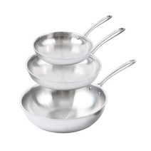 한일스텐 더 쉐프 통3중 후라이팬 2종 + 궁중팬 세트 인덕션 IH, 후라이팬 20cm + 26cm + 궁중팬 28cm
