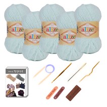 마마니트 소프티베이비실 5볼 목도리 DIY 세트 15 파스텔민트, 1세트