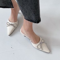 여성용 세르니 큐빅 리본 스틸레토 뮬 힐 C147_2609