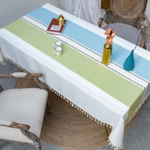 마켓감성 사계절 스토리 술 장식 식탁보, 타입 1, 4인(110 x 170 cm)