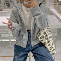 데이즈온샵 여성용 데일리 단색 무지 후드 집업