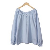 플랜데이 여리여리 퍼프 라운드넥 로렌 블라우스 cm7