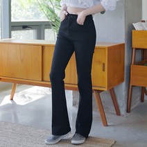 타운클로 여성용 마약스판 부츠컷 올 블랙진 S959