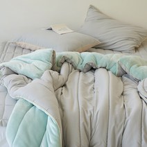 누비지오 양면 워싱 깊게자요 극세사 차렵이불 + 베개커버 침구세트