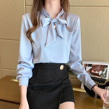 포플러앤씨 클램퍼 리본 블라우스