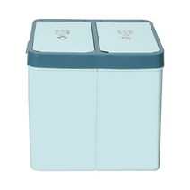 모던 배색 더블 휴지통 S, 블루, 1개
