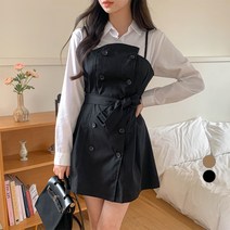 베러스윗 더블버튼 벨트 버버리 뷔스티에 원피스