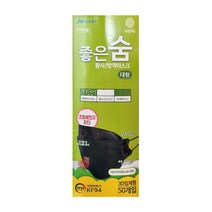 중외제약 좋은 숨 황사 방역 마스크 대형 KF94 블랙, 1개, 50개입