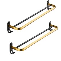 모나코올리브 메탈라인 타월걸이 50cm, 골드블랙, 2개