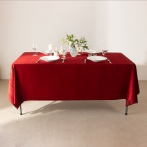 대성섬유 벨벳 루핑 테이블보, 레드, 소(180 x 150 cm)