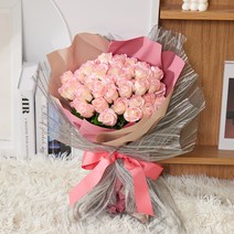 아스파시아 블루멘 그라데이션 장미 비누꽃 50p, 피치 핑크