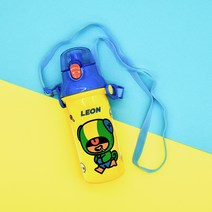 릴팡 브롤스타즈 원터치 어깨끈 물통, 혼합색상, 450ml