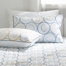 지베딩 미피 스노우리플 시어서커 베개커버 2p + 베개솜 2p, 블루