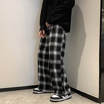 남성용 PDS패션 귀여운 체크 격자 패턴 쫀쫀이 바지