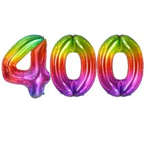 조이파티 숫자 은박풍선 레인보우 대 400, 혼합색상, 1세트
