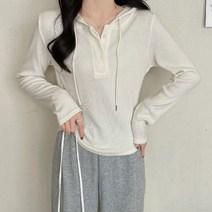 모네타 여성용 레글런 슬림 후드 상의