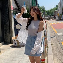 큐니걸스 여성용 넛트 골지 라운드 나시