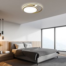 LED 인테리어 밴드 원형 거실등 직부등 100W, 골드