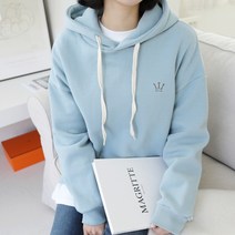빼빼 여성용 양기모 옆트임 왕관자수 후드티셔츠