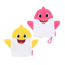 핑크퐁 바스타올 엄마 상어 + 아기 상어 세트, 핑크, 옐로우, 1세트