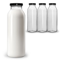 미르코리아 B 유리 우유병 철캡블랙, 750ml, 4개