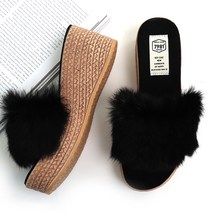 쥬시포올 여성용 방한 토실토실 러블리 통굽 털슬리퍼 RS-9818