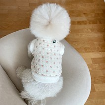 바이담수미 반려동물 꽃 브로치 털 배자 옷, 꽃무늬