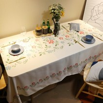 알럽홈 플라워 보헤미아 린넨 식탁보, TYPE 03, 130 x 190 cm