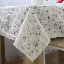 마켓에이 플라워 레이스 린넨 식탁보, 혼합색상, 140 x 250 cm