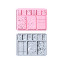 이홈베이킹 3종 판초콜릿 실리콘몰드 9구 소 대사이즈 2종 세트, 블루, 핑크, 1세트