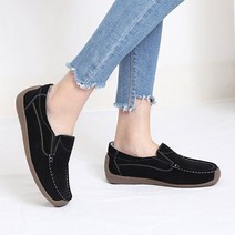 벨라노이 여성용 손꼬멤 스웨이드 털안감 겨울 로퍼 2.5cm