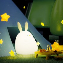 레나에너지 LED 충전식 무선 말랑이 실리콘 무드등, 새침토끼