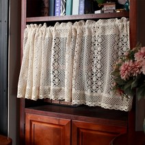 레트로 크로셰 하프 커튼