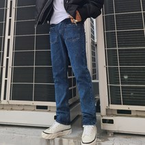 제타21 남성용 포켓 데미지 허리 밴딩 데님 팬츠