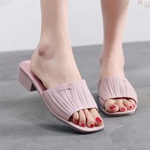 뮤베아 여성용 주름무늬 일자 슬리퍼 샌들 WS174