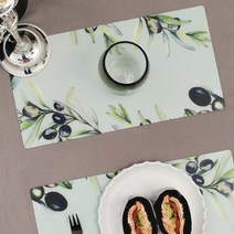 엘라다이닝 TPU 방수 식탁매트, 올리브, S(38.5 x 20 cm x 두께 2mm)