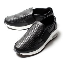 사선 가죽 꼬임패턴 에어창 슬립온 4cm