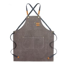리드홈 고급 캔버스 데님 공방 바리스타 카페 어린이집 앞치마, 그레이, 1개