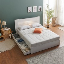 카인 LED 리노 서랍 침대   매트리스 방문설치, 화이트
