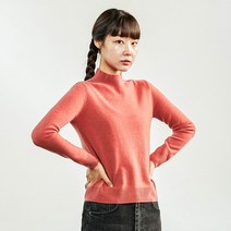 여성용 케시미어 하프 터틀넥 니트