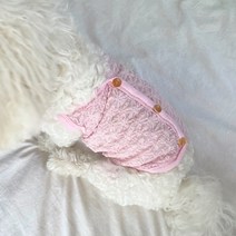 그루밍독 반려동물 데일리룩 송송 조끼, 핑크