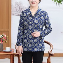 여성용 PIUM 플라워 패턴 미시 스타일 블라우스