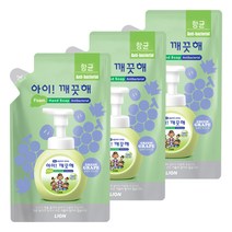 아이깨끗해 항균 거품 핸드 솝 리필 청포도향, 200ml, 3개
