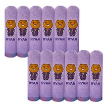 카카오 전통한복 세면타월 170g 코마사, 라이언 퍼플, 12개