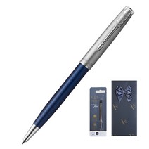 파카 소네트 에센셜 CT 볼펜 + 볼펜심 1.0mm 기프트 세트, 블루(볼펜), 블랙(볼펜심), 1세트
