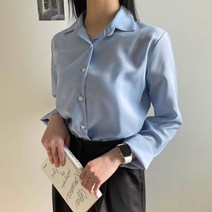 플랜데이 여성용 찰랑찰랑 가벼운 파스텔 셔츠 블라우스