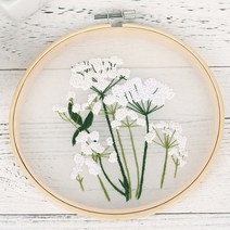 위즈앤위즈 누구나 DIY 프랑스자수 패키지 세트 15cm, 1세트, 투명꽃 07