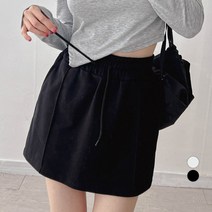 밀키버터 여성용 핀턱 트레이닝 미니 스커트