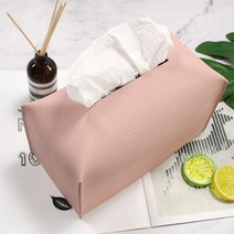스토리빙 가죽 티슈케이스, 핑크